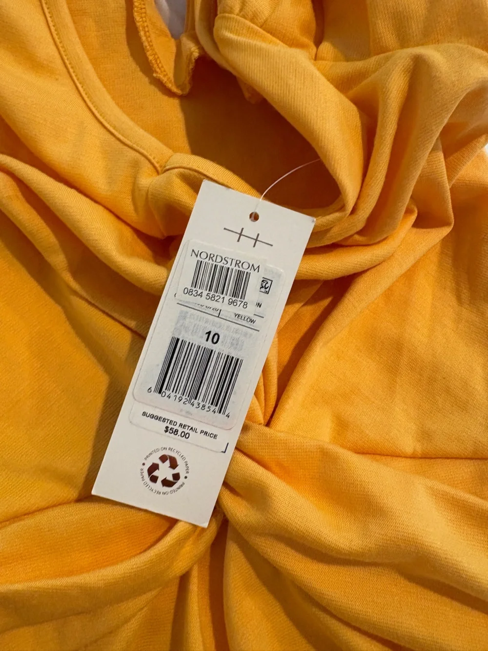 Habitual Golden Yellow Knot Front Top